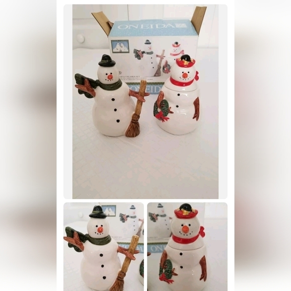 Oneida snow family sugar and creamer set - Picture 1 of 7